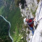 Climbing in Verdon with mountain guide sunnyclimb