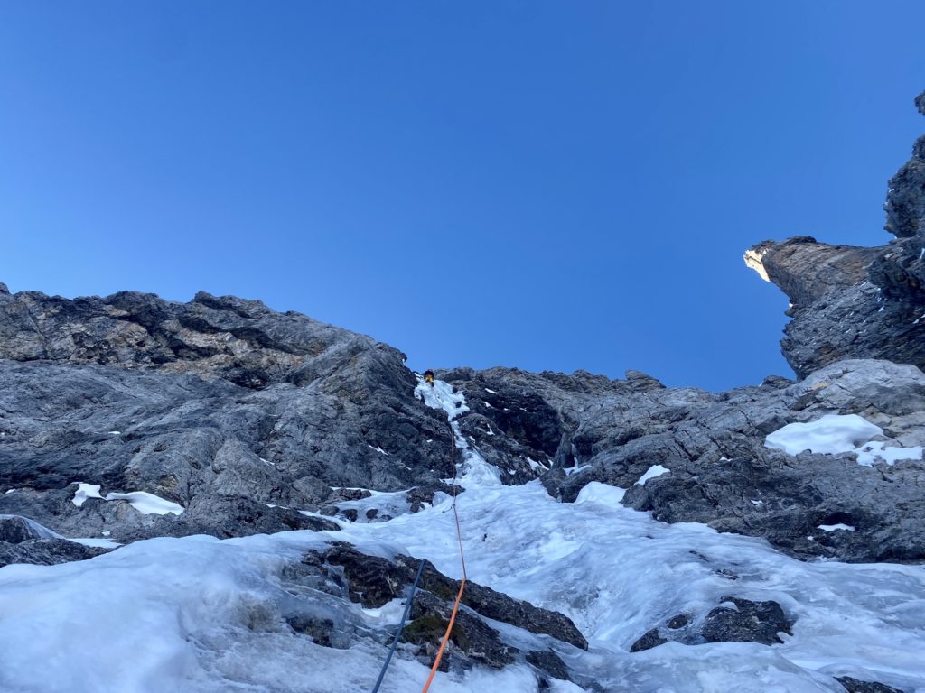 Dolomites Ice climbing ascent